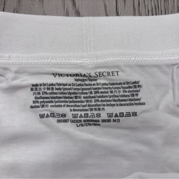 NWT Victorias Secret White Underwear Size L - Picture 3 of 4